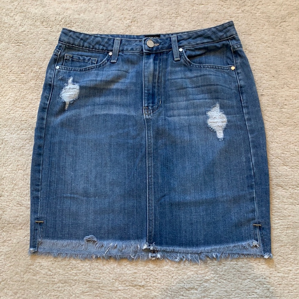 Just Black Medium-Wash Denim Pencil Skirt